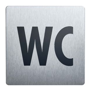 Informatiebord, roestvrij staal, 90 x 90 mm WC 