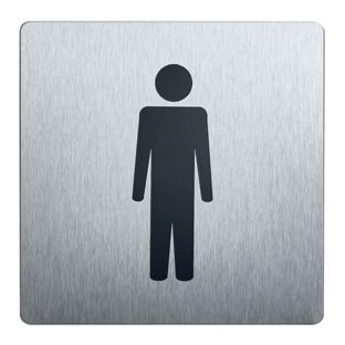 Informatiebord, roestvrij staal, 90 x 90 mm heren 