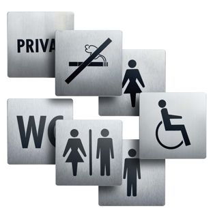 Informatiebord, roestvrij staal, 90 x 90 mm 