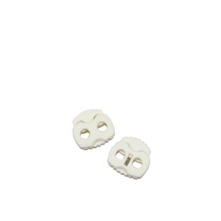 Koordstoppers, 2-gaats, tot 4,5 mm dikte, wit 