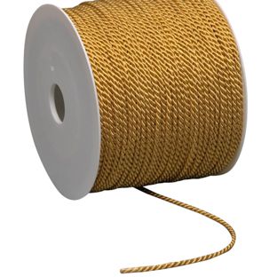 Koord op rol, 2 mm x 100 m, viscose goud 