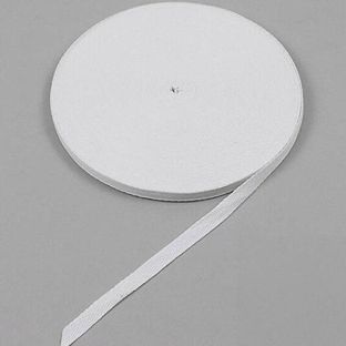 Keperband, katoen 10 mm | wit  | 50 m