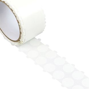 Dubbelzijdige kleefrondjes, PET folie, sterk/zwak 20 mm | 1000 st