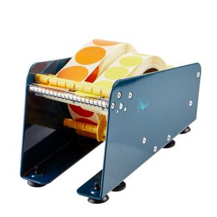 Dispenser voor kleefrondjes, max. rolbreedte 113 mm, 1 verstelbare rollenscheider 