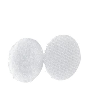 Klittenbandrondjes op vel, set van haak en lus 21 mm | wit  | Set - haak en lus  | 108 paar