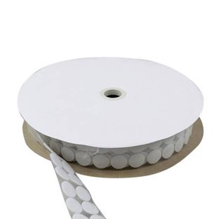 Klittenbandrondjes op rol, lus  | 21 mm | wit 
