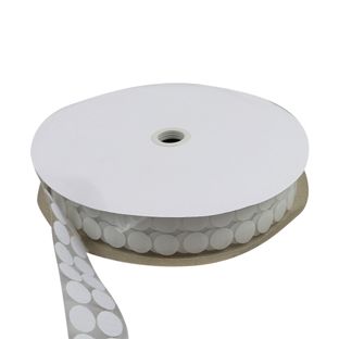 Klittenbandrondjes op rol, haken  | 21 mm | wit 