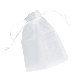 Organza zakjes met satijnbandsluiting wit  | 150 x 200 mm 