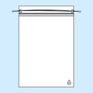Plastic zakjes met trekkoordjes, PE-folie 50 µm 200 x 270 mm