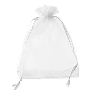 Organza zakjes met satijnbandsluiting null | 75 x 100 mm