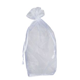 Organza zakje met bodemvouw en satijnen lint 