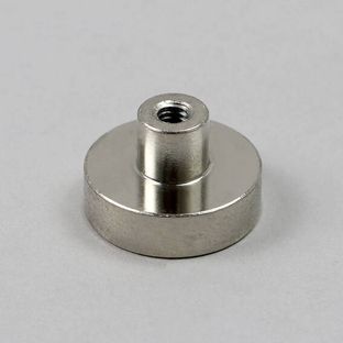 Magneet met draadbus, neodymium 20 mm | vernikkeld 