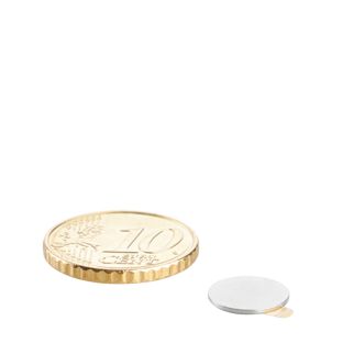 Neodymium magneetrondjes, zelfklevend 10 mm x 0,6 mm  | zilver  | 3M 467 