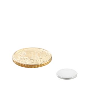 Neodymium magneetrondjes 10 mm x 1 mm   | N35, axiaal (parallel aan de hoogte) 