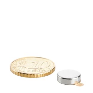 Neodymium magneetrondjes, zelfklevend 10 mm x 3 mm  | zilver  | 3M 468 