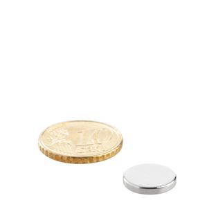 Neodymium magneetrondjes 12 mm x 2 mm   | N35, axiaal (parallel aan de hoogte) 