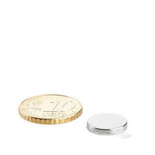Neodymium magneetrondjes, zelfklevend 12 mm x 2 mm  | zilver  | 3M 4920  
