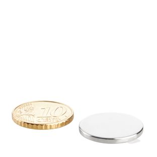 Neodymium magneetrondjes, zelfklevend null | 20 mm x 2 mm | null
