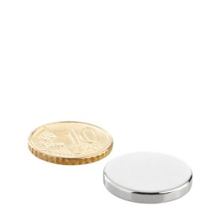 Neodymium magneetrondjes 20 mm x 3 mm   | N35, axiaal (parallel aan de hoogte) 