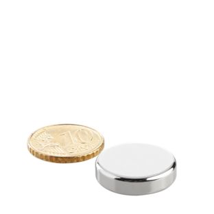 Neodymium magneetrondjes 20 mm x 5 mm   | N42, axiaal (parallel aan de hoogte) 