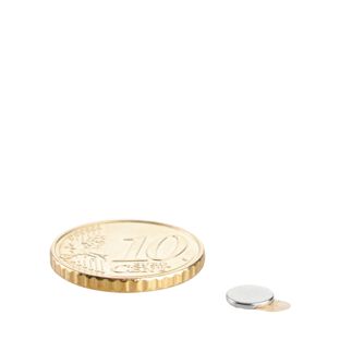 Neodymium magneetrondjes, zelfklevend 6 mm x 0,75 mm  | zilver  | 3M 467 
