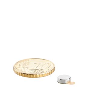 Neodymium magneetrondjes, zelfklevend 6 mm x 2 mm  | zilver  | 3M 467 