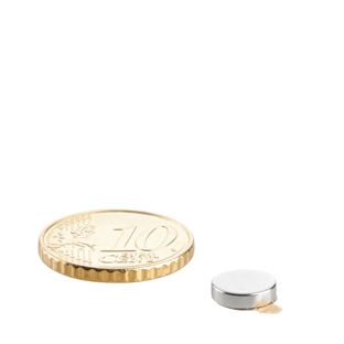 Neodymium magneetrondjes, zelfklevend 8 mm x 2 mm  | zilver  | 3M 467 
