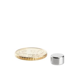 Neodymium magneetrondjes 8 mm x 4 mm   | N45, axiaal (parallel aan de hoogte) 