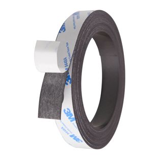 Magneetband, zelfklevend, sterk 20 mm | 5 m | 1 mm