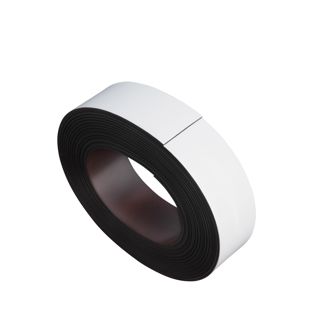Gekleurd magneetband 40 mm | wit | 10 m | 1 mm