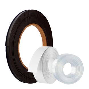 Etikethouder, C-profiel, magnetisch, rol á 10 m 15 mm | incl. etiket en beschermfolie  | 10 m