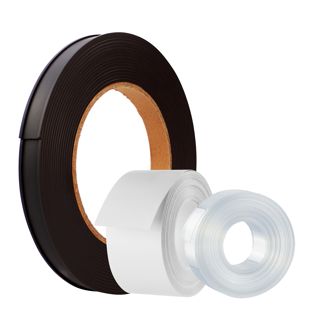 Etikethouder, C-profiel, magnetisch, rol á 10 m 25 mm | incl. etiket en beschermfolie  | 10 m
