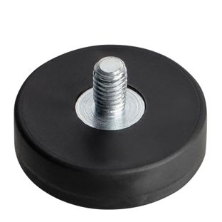 Magneet met rubbercoating met schroefdraad zwart  | 22 mm | M4x6,5 mm 