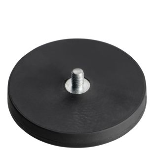 Magneet met rubbercoating met schroefdraad zwart  | 43 mm | M4x6 mm 