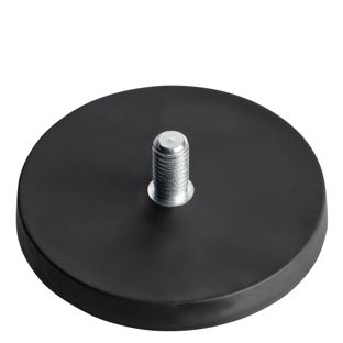 Magneet met rubbercoating met schroefdraad zwart  | 66 mm | M8x15 mm 
