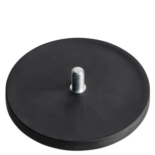 Magneet met rubbercoating met schroefdraad zwart  | 88 mm | M8x15 mm 