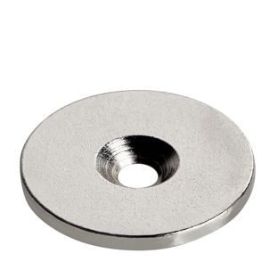 Metalen schijfjes met verzonken boorgat 34 mm