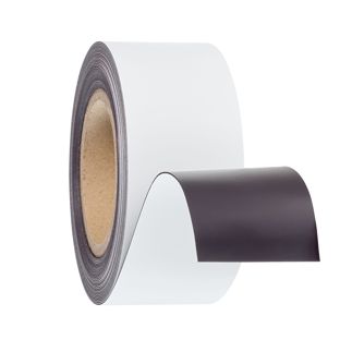 Gekleurd magneetband 60 mm | wit  | 10 m | 0.85 mm