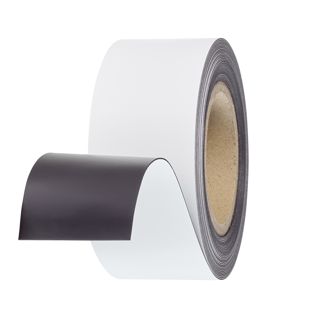 Gekleurd magneetband 60 mm | wit  | 10 m | 0.85 mm