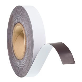 Gekleurd magneetband 30 mm | wit  | 30 m | 0.6 mm