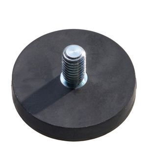 Magneet met rubbercoating met schroefdraad zwart  | 31 mm | M6x11 mm 