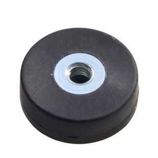Magneet met rubbercoating met inwendige schroefdraad zwart  | 18 mm