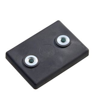 magneet met rubbercoating, rechthoekig, met inwendige schroefdraad 43 x 31 mm  | M4x4,5 mm  | zwart  | 13 kg