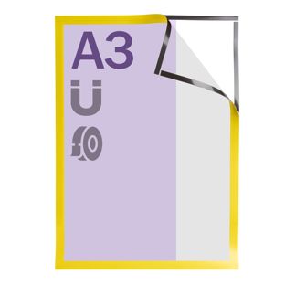 Magneetframe A3, zelfklevend geel  | volledig zelfklevend 