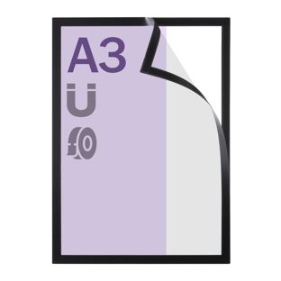 Magneetframe A3, zelfklevend zwart  | randklevend (best price) 