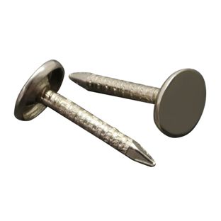 Siernagels voor staalboeken, 20 mm, platte kop, vernikkeld 