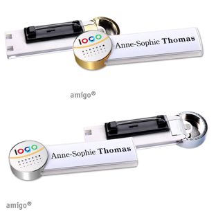 Naambadges amigo® alu-print roestvrij stalen pin 