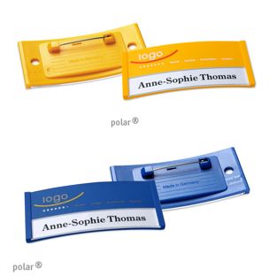 Naambadges polar® color-print roestvrij stalen pin 