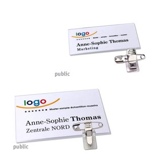 Naambadges wit klemmen public 