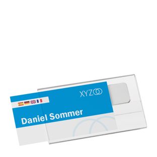 Naambadges Acryl CLEAR magnetisch 60 x 30 mm 